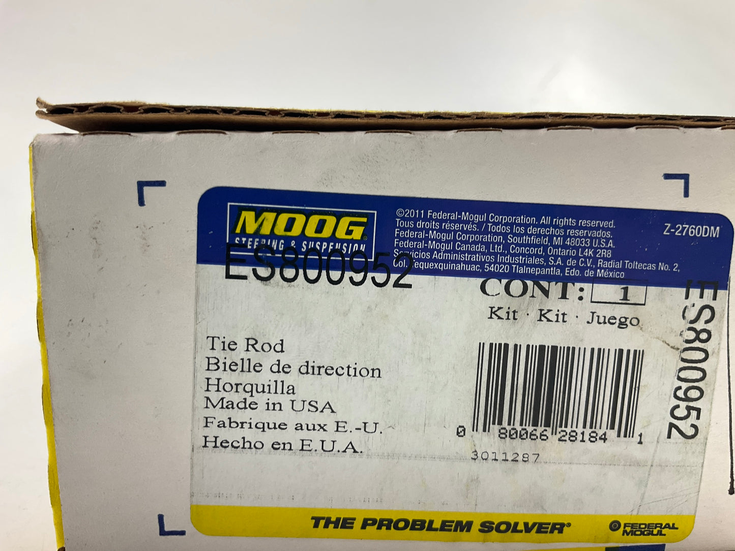 Moog ES800952 Front Outer Steering Tie Rod End