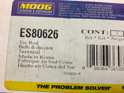 Moog ES80626 Front Right Outer Steering Tie Rod End For 2003-2010 Toyota Sienna