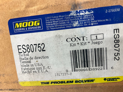 NO HARDWARE - Moog ES80752 Front Right Inner Steering Tie Rod End
