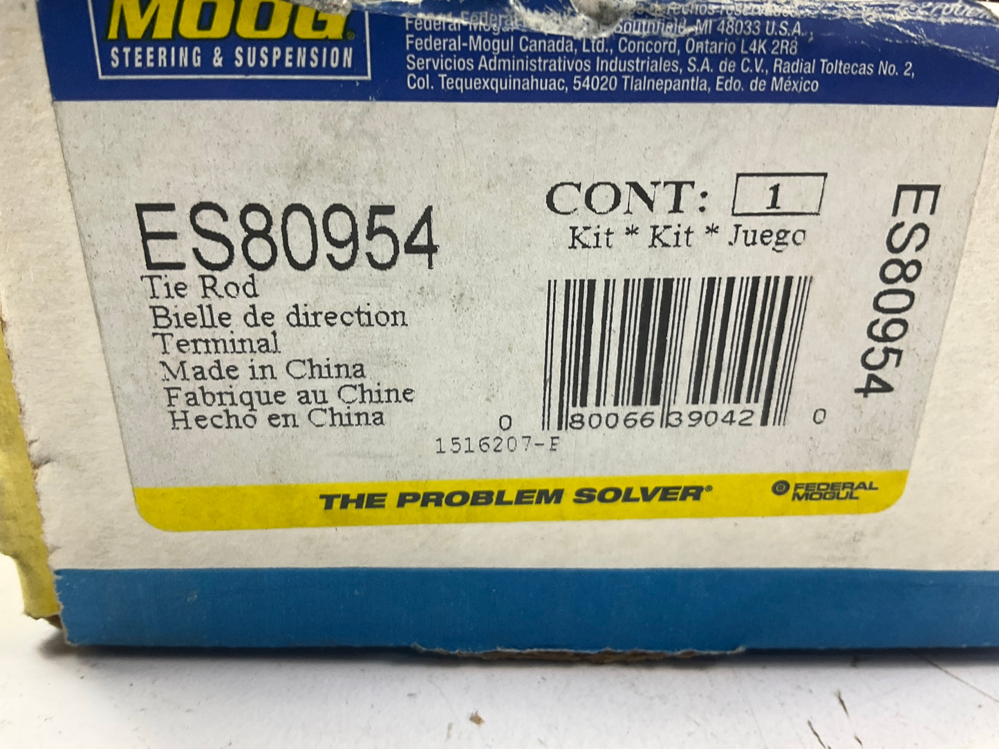 Moog ES80954 Front Right Outer Steering Tie Rod End