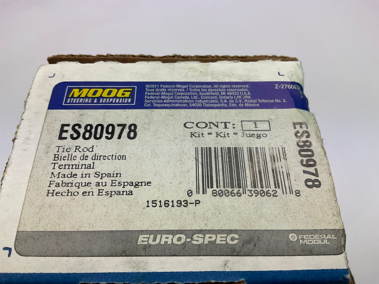 Missing A Nut - Moog ES80978 Front Outer Steering Tie Rod End