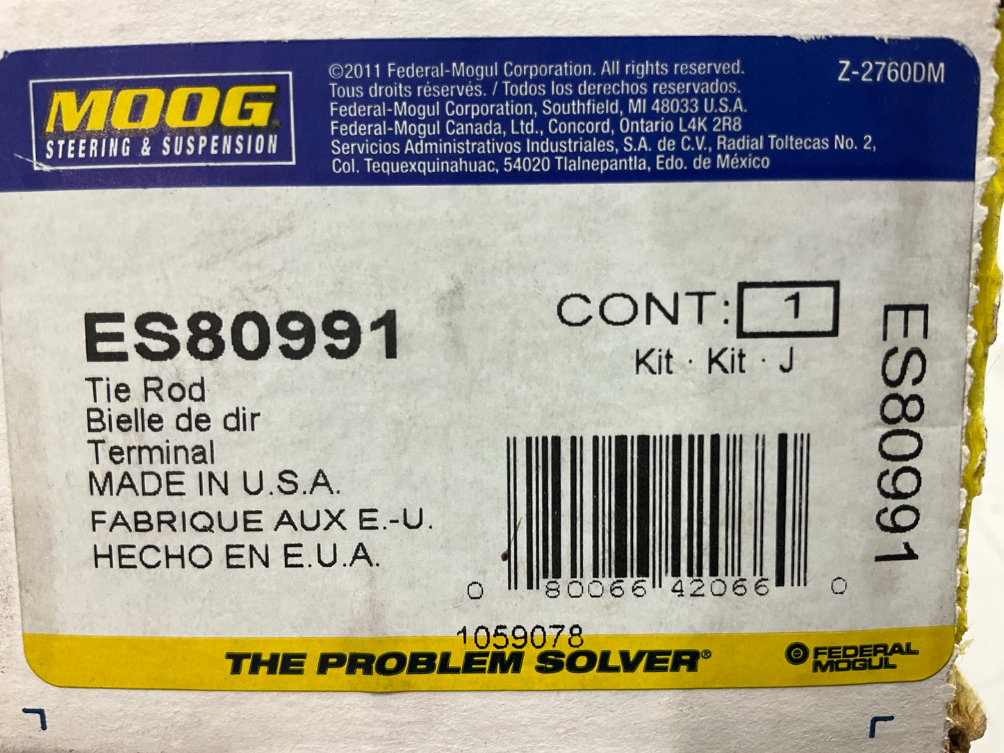 (2) Moog ES80991 Steering Tie Rod End 04-07 Freestar 04-07 Monterey