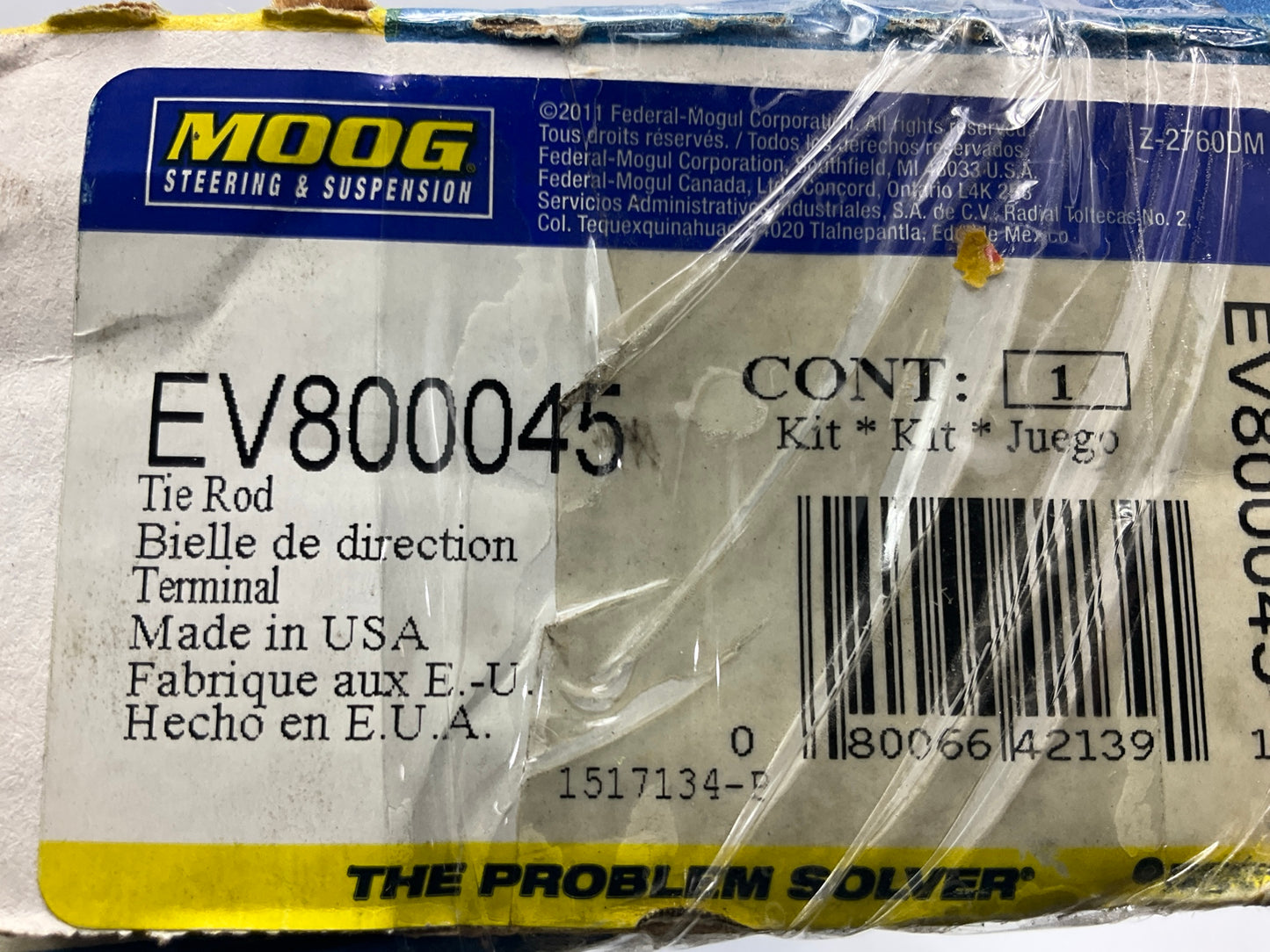 Moog EV800045 Front Inner Steering Tie Rod End For 2006-2012 Mitsubishi Eclipse