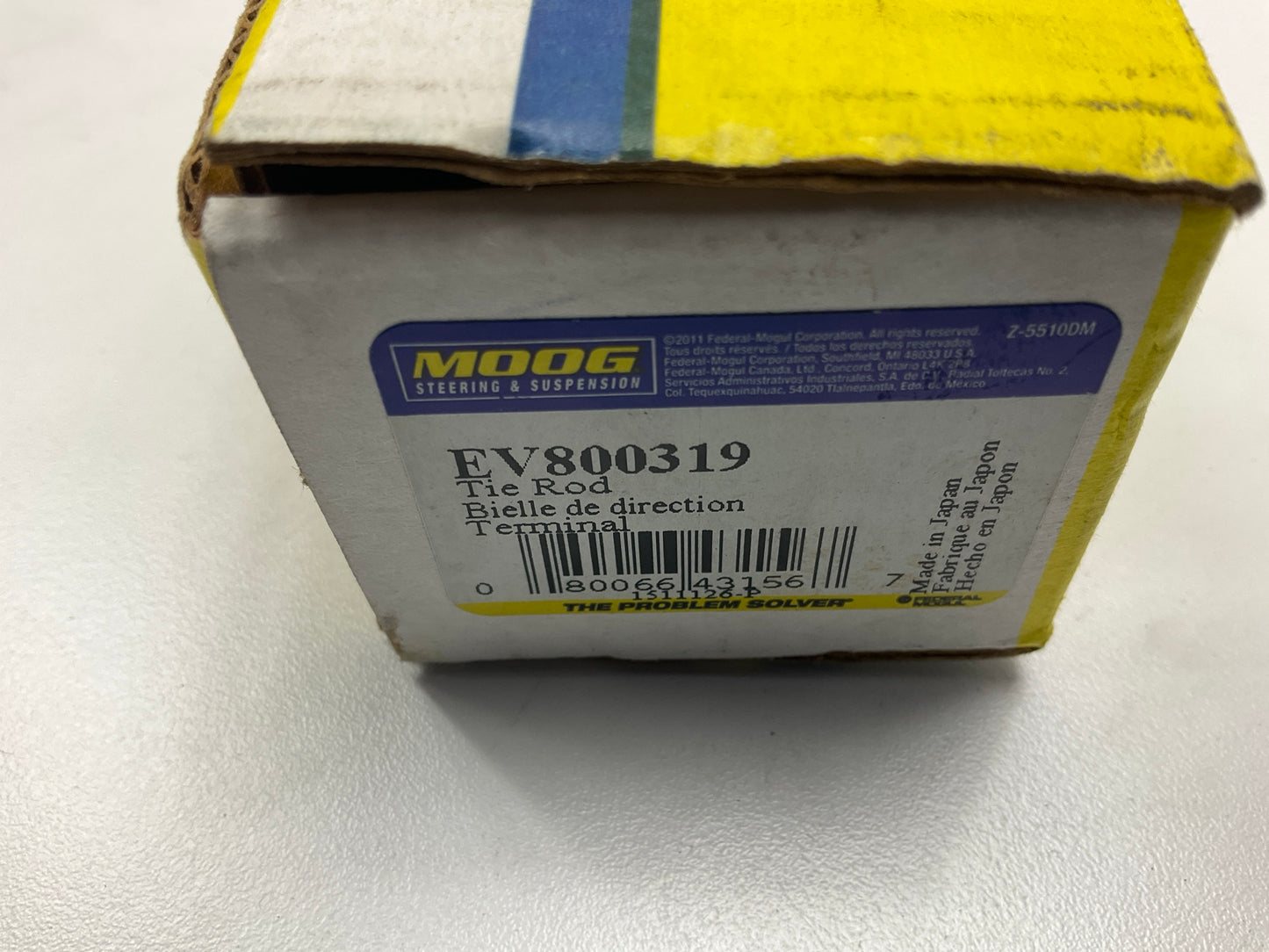 NO HARDWARE - Moog EV800319 Front Inner Steering Tie Rod End