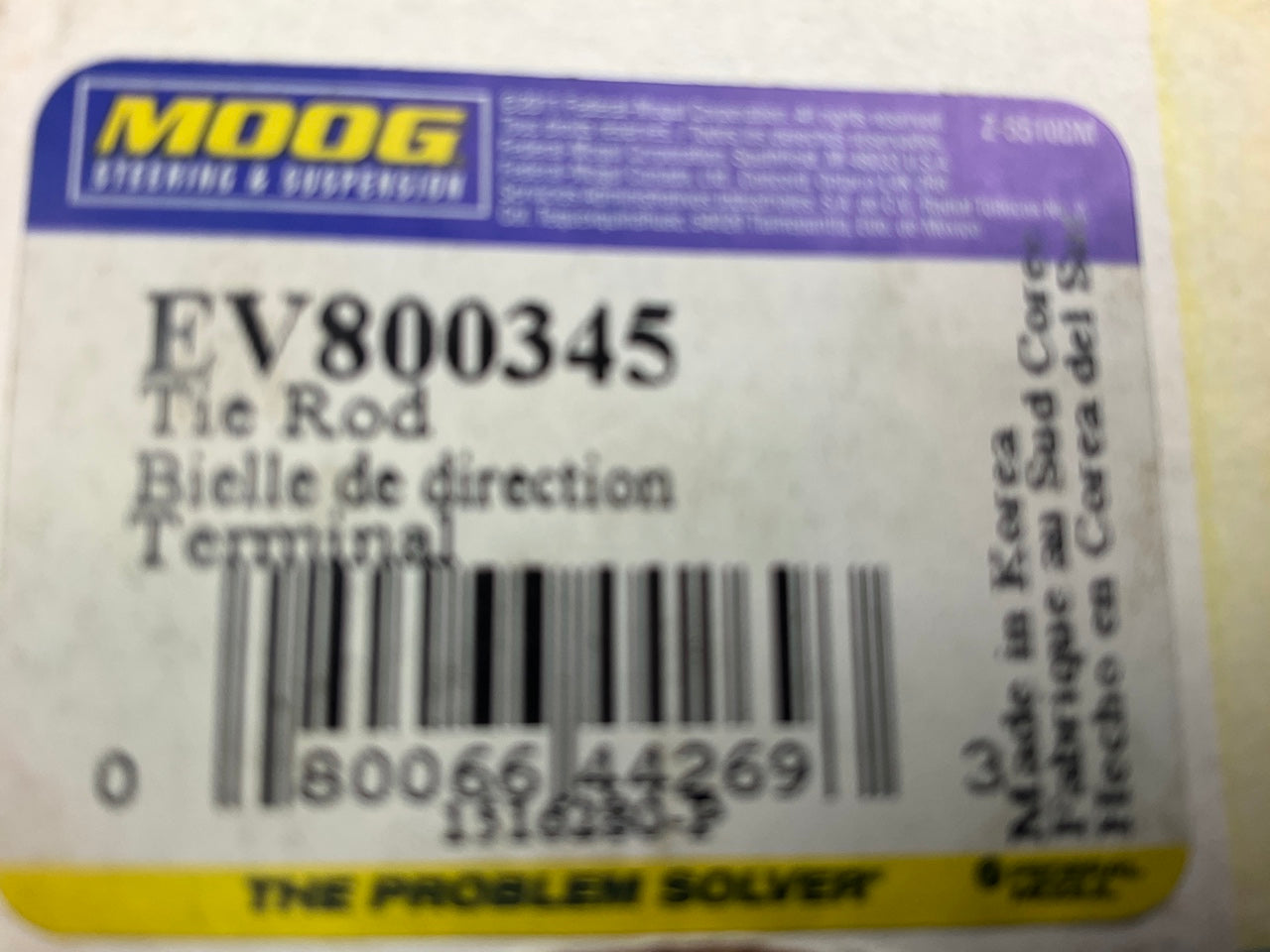 Moog EV800345 Steering Tie Rod End - Front Inner