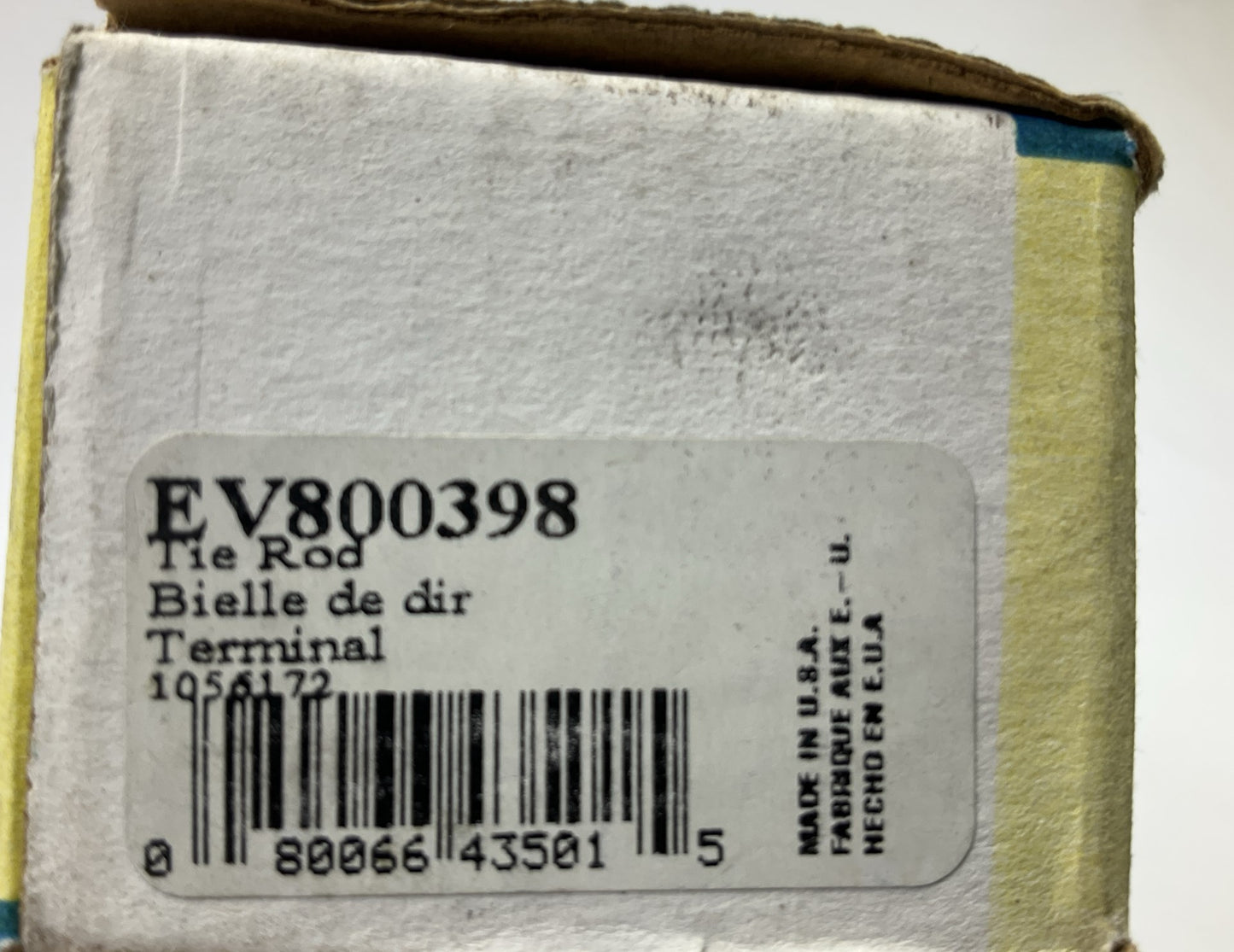 MISSING NUT - Moog EV800398 Front Inner Steering Tie Rod End