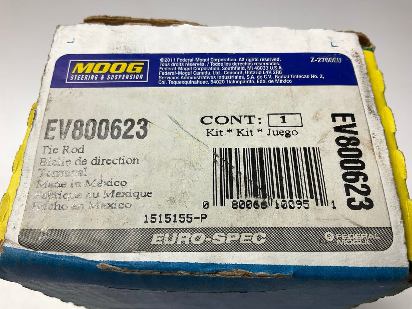 Moog EV800623 Front Inner Steering Tie Rod End