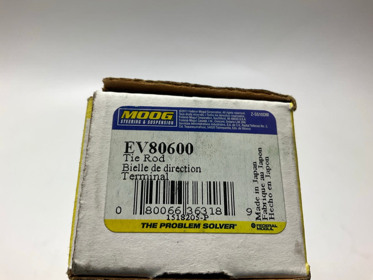 NO HARDWARE - Moog EV80600 Front Inner Steering Tie Rod End