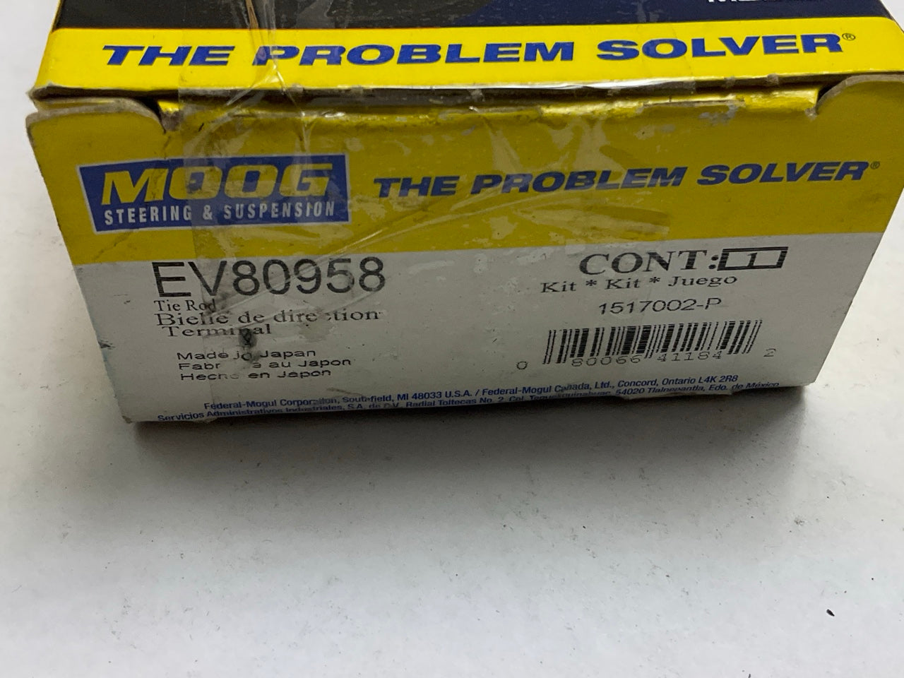 Missing A Nut - For Moog EV80958 Front Inner Steering Tie Rod End