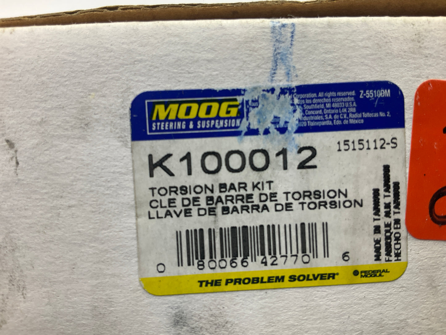 NO HARDWARE - Moog K100012 Adjustable Torsion Bar Keys