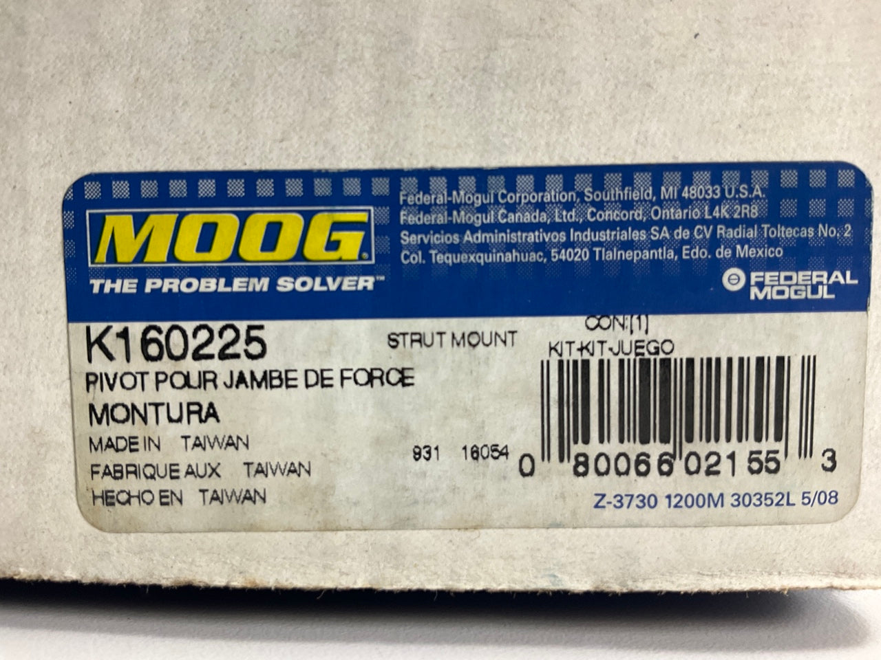 Moog K160225 Front Suspension Strut Mount 06-11 Azera 06-10 Sonata 07-09 Amanti