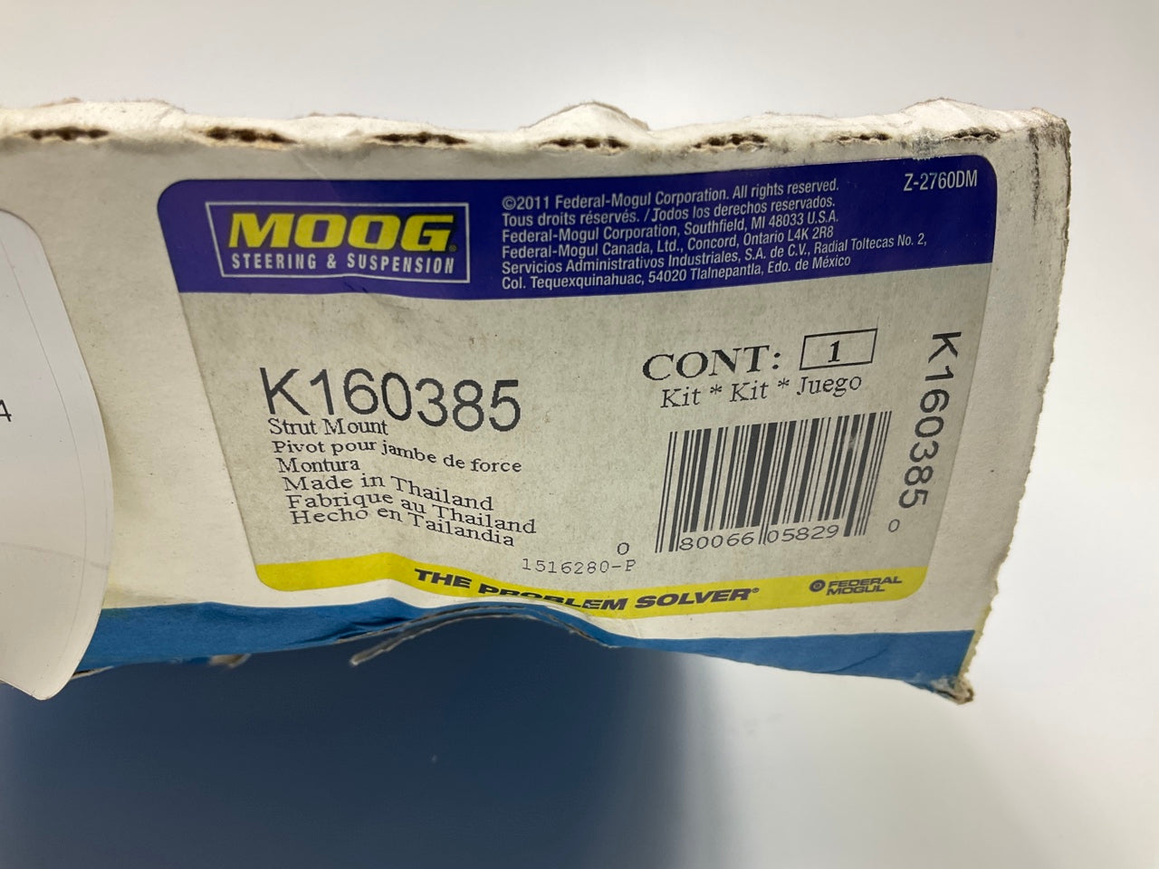 Moog K160385 Rear Right Suspension Strut Mount