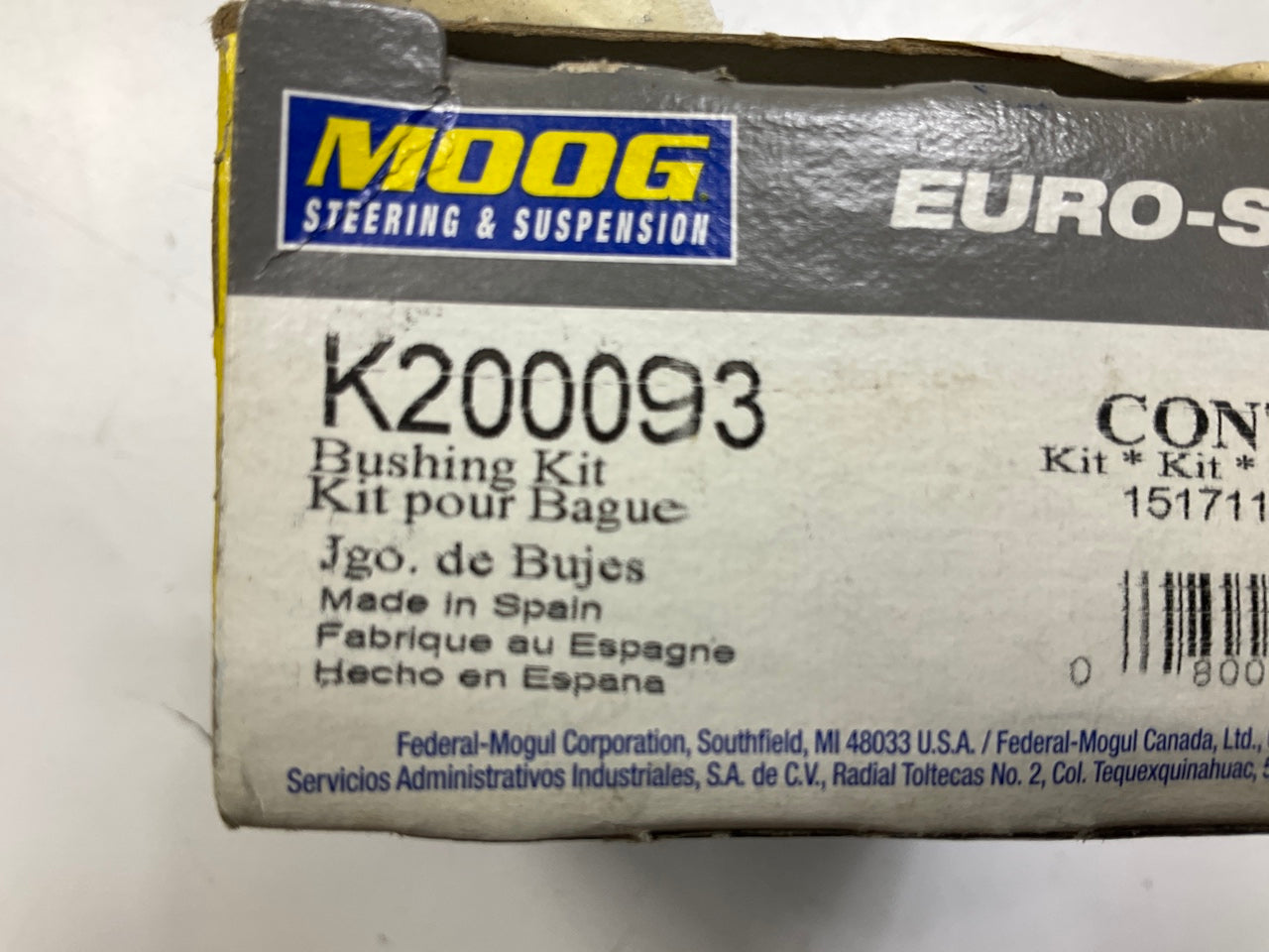 Moog K200093 Suspension Control Arm Bushing, Front Lower Rearward