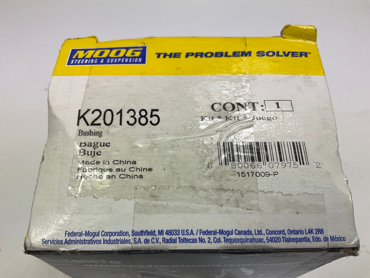 Moog K201385 Suspension Control Arm Bushing, Rear Arm To Knuckle