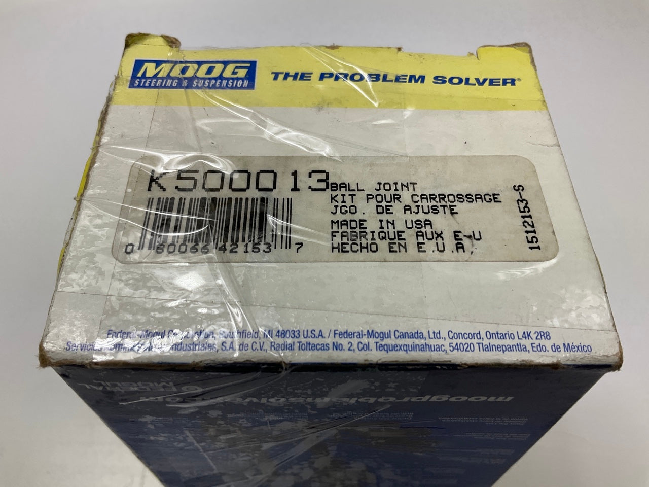 Moog K500013 Front Upper Adjustable Suspension Ball Joint, 1 Degree