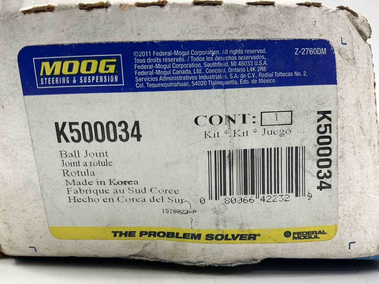 Moog K500034 Front Lower Suspension Ball Joint