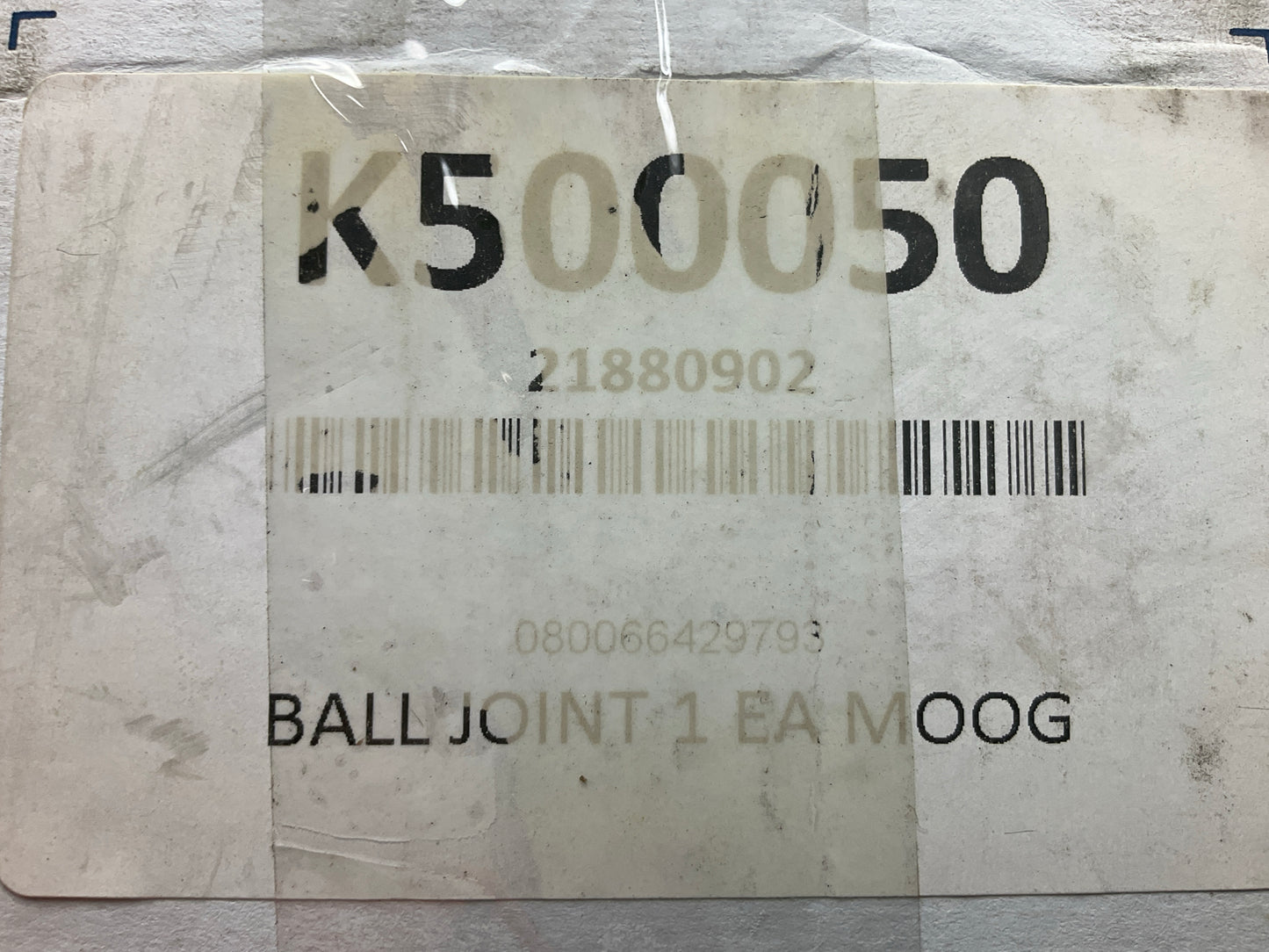 NO WASHER - Moog K500050 Front Lower Ball Joint