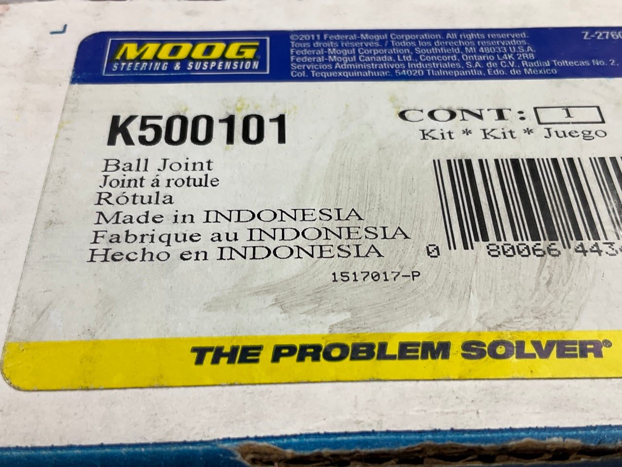 MISSING HARDWARE - Moog K500101 Suspension Ball Joint - Front Right Lower