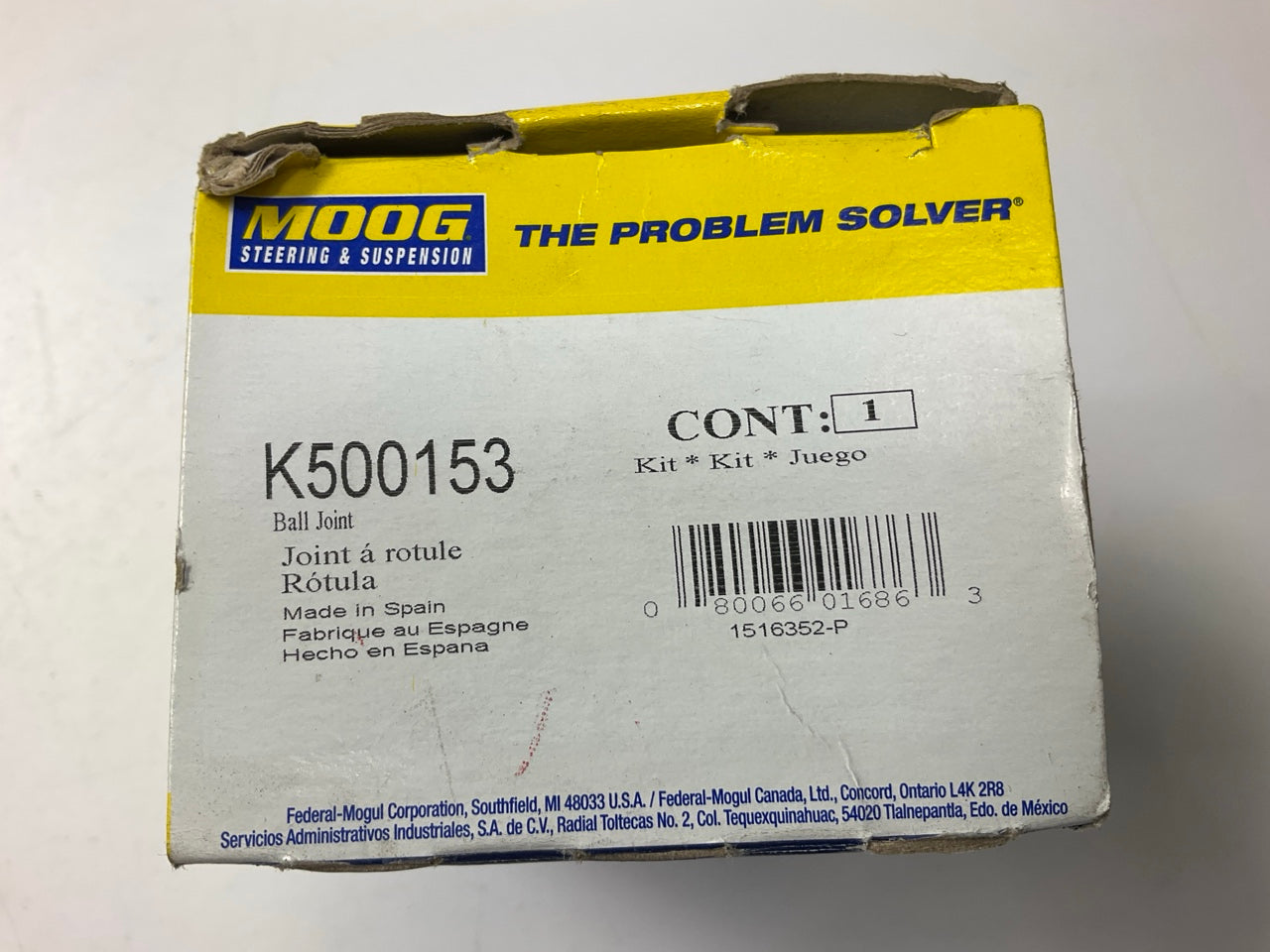 Moog K500153 Suspension Ball Joint, Front Lower