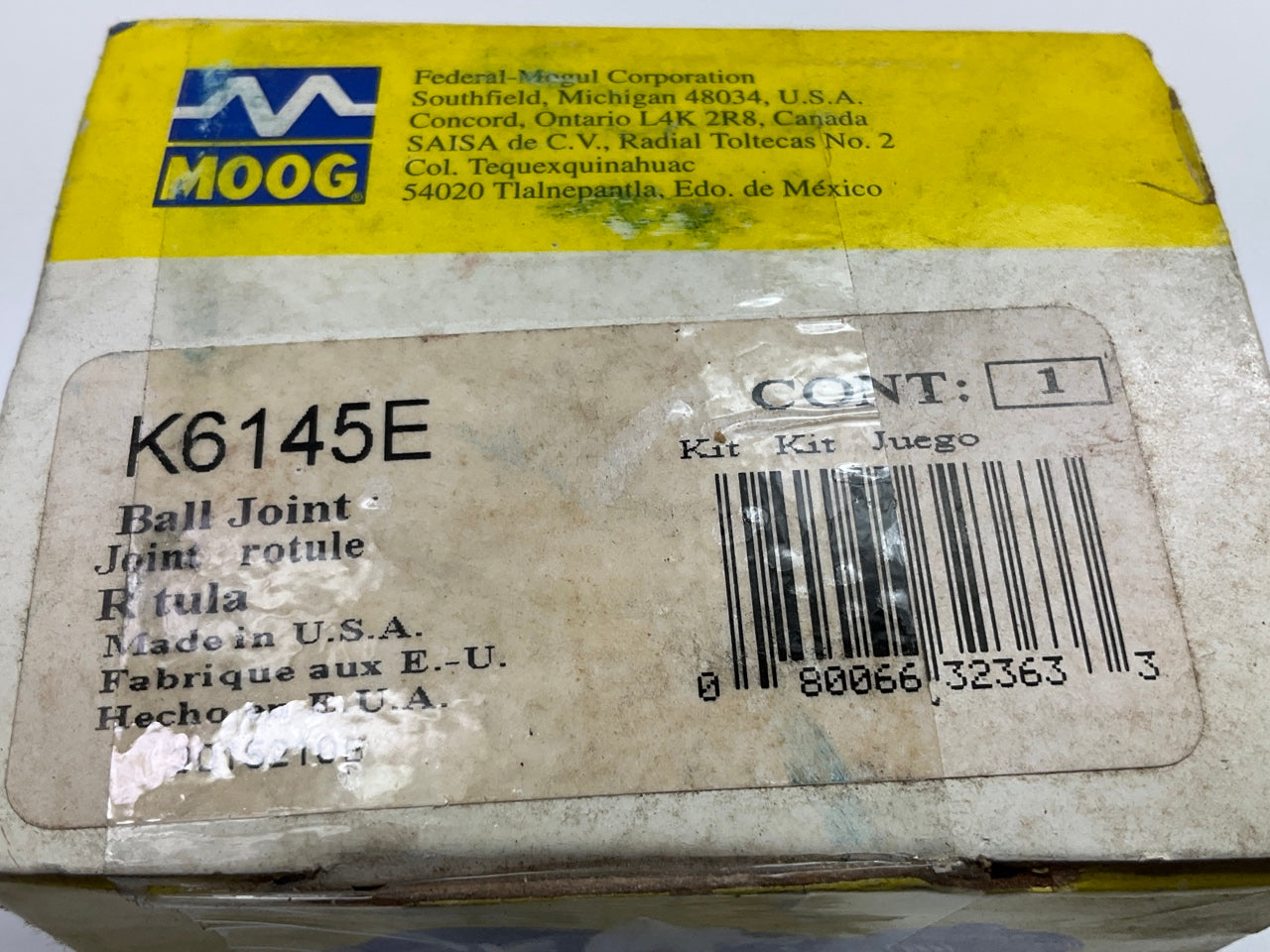 Moog K6145E Front Lower Ball Joint, Made In USA
