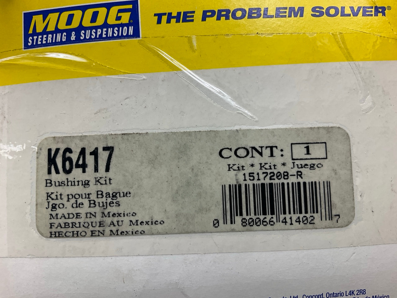 Moog K6417 Front Upper Suspension Control Arm Bushing Kit