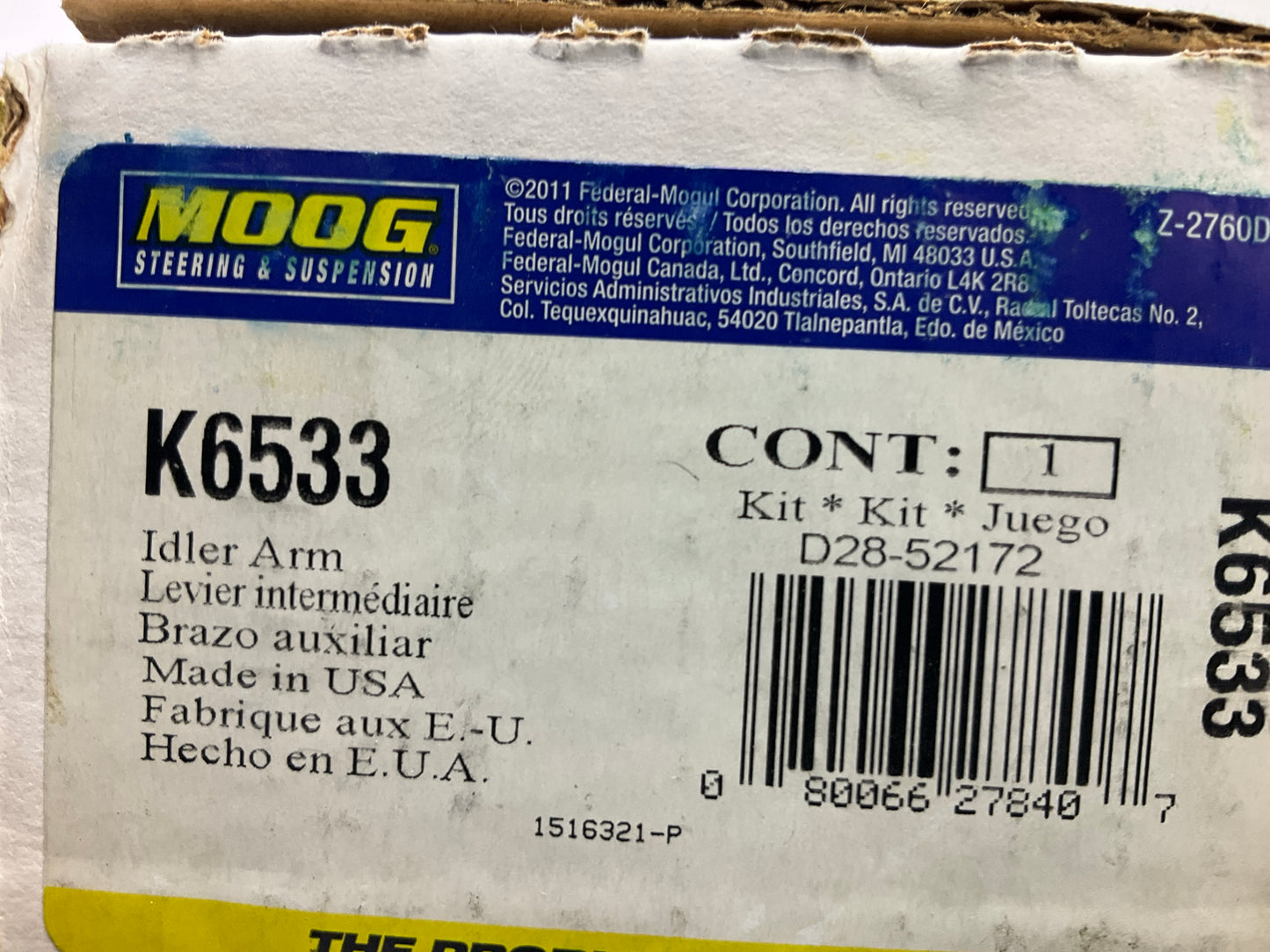 Moog K6533 Steering Idler Arm Bracket Assembly RWD (2WD ONLY)