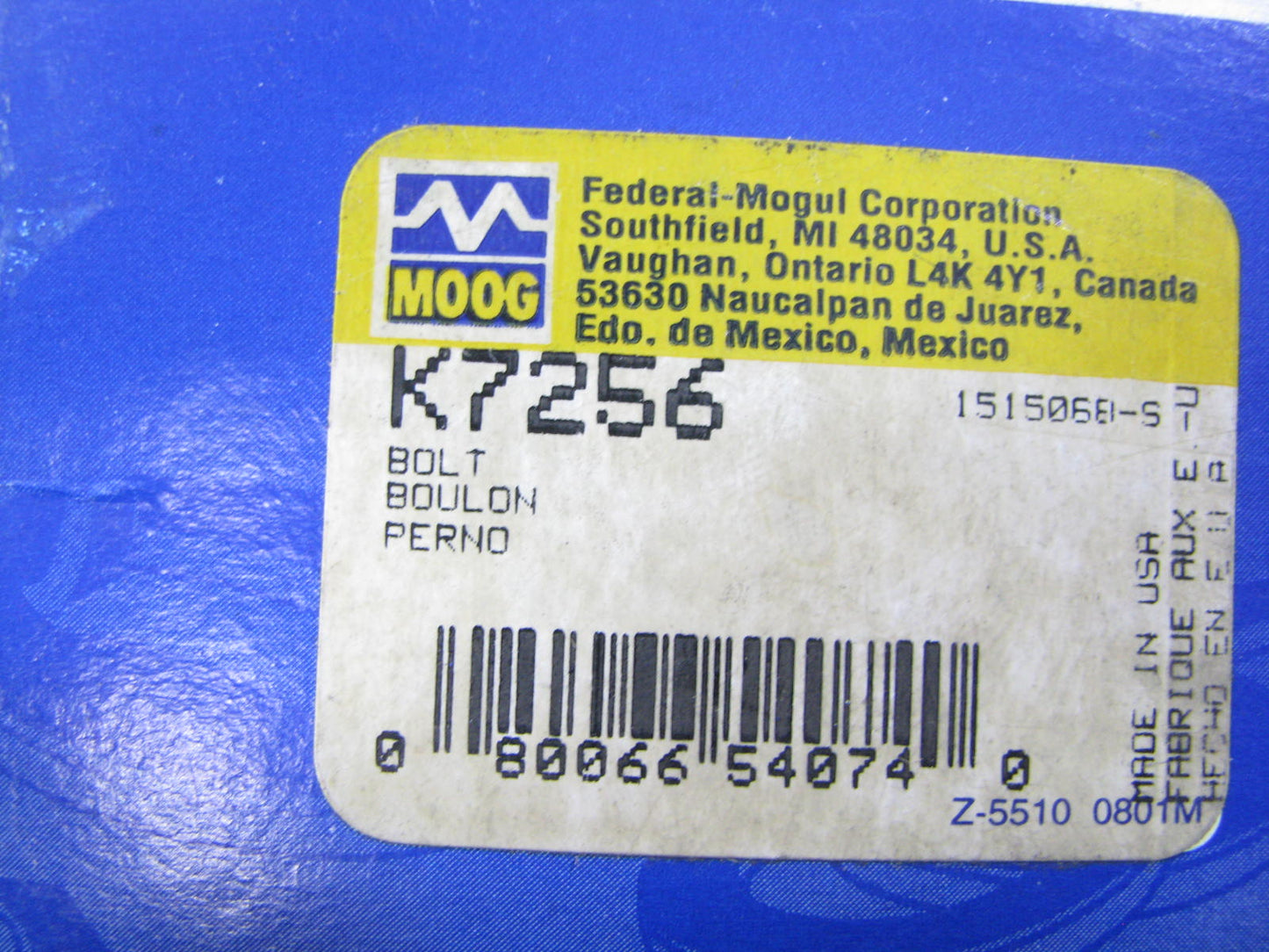 Moog K7256 Suspension Alignment Cam Bolt Kit - Front