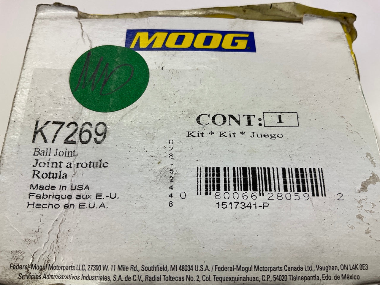 Moog K7269 Suspension Ball Joint - Front Lower