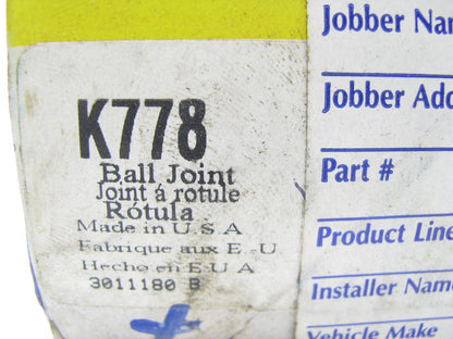 Moog K778 Suspension Ball Joint - Upper