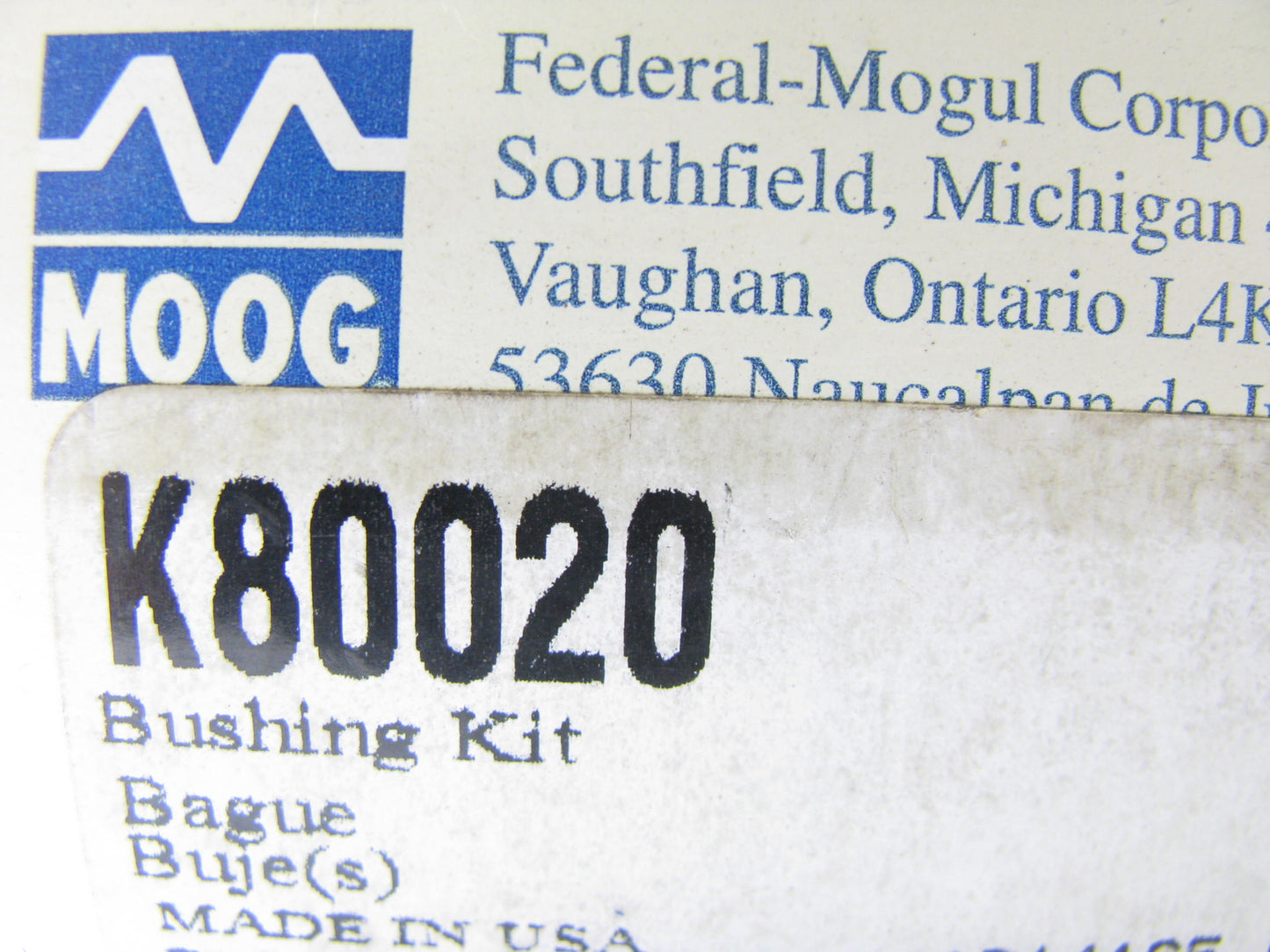Moog K80020 Suspension Stabilizer Sway Bar Bushing Kit - Rear