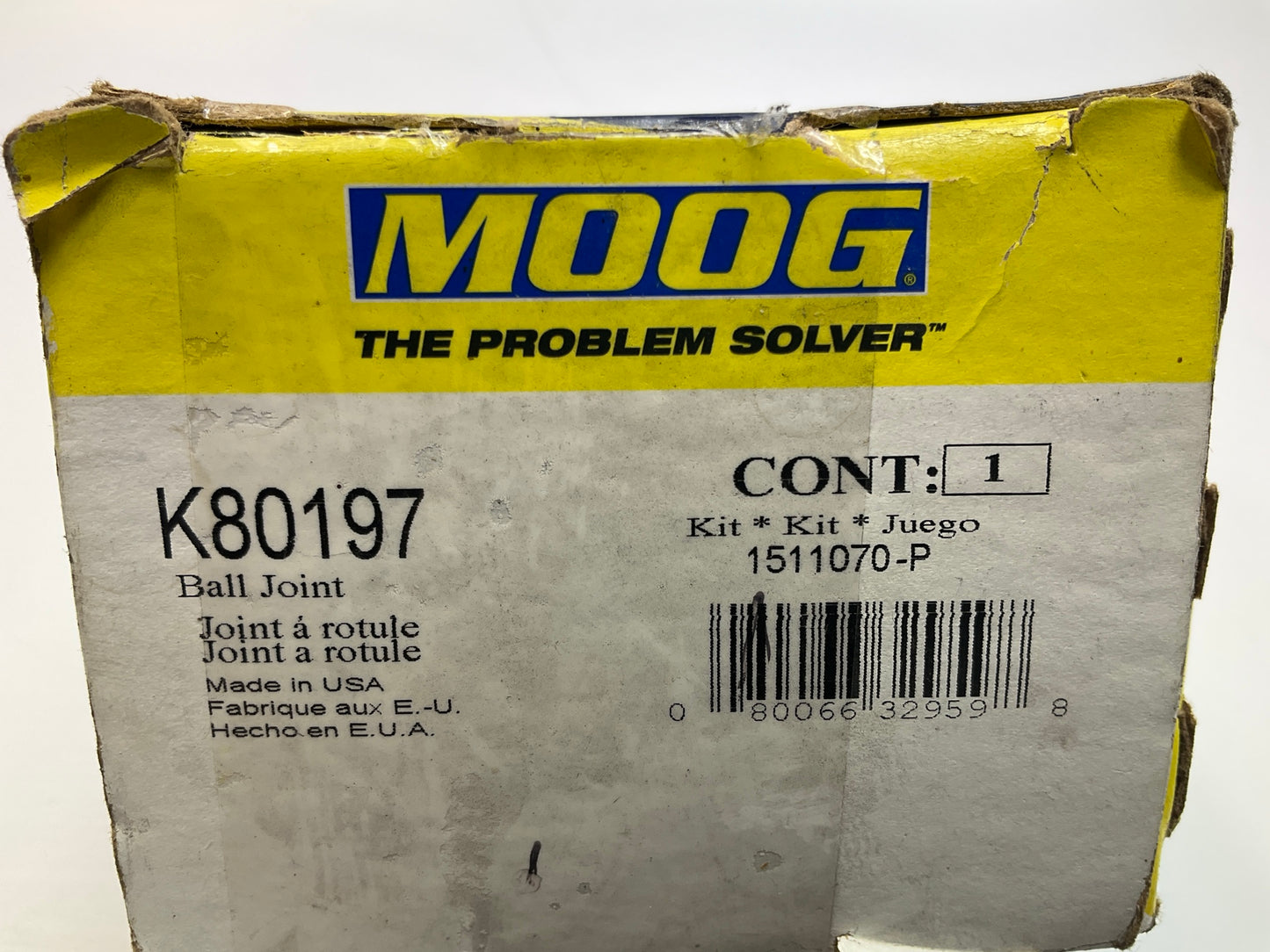 NO HARDWARE - Moog K80197 Front Lower Suspension Ball Joint