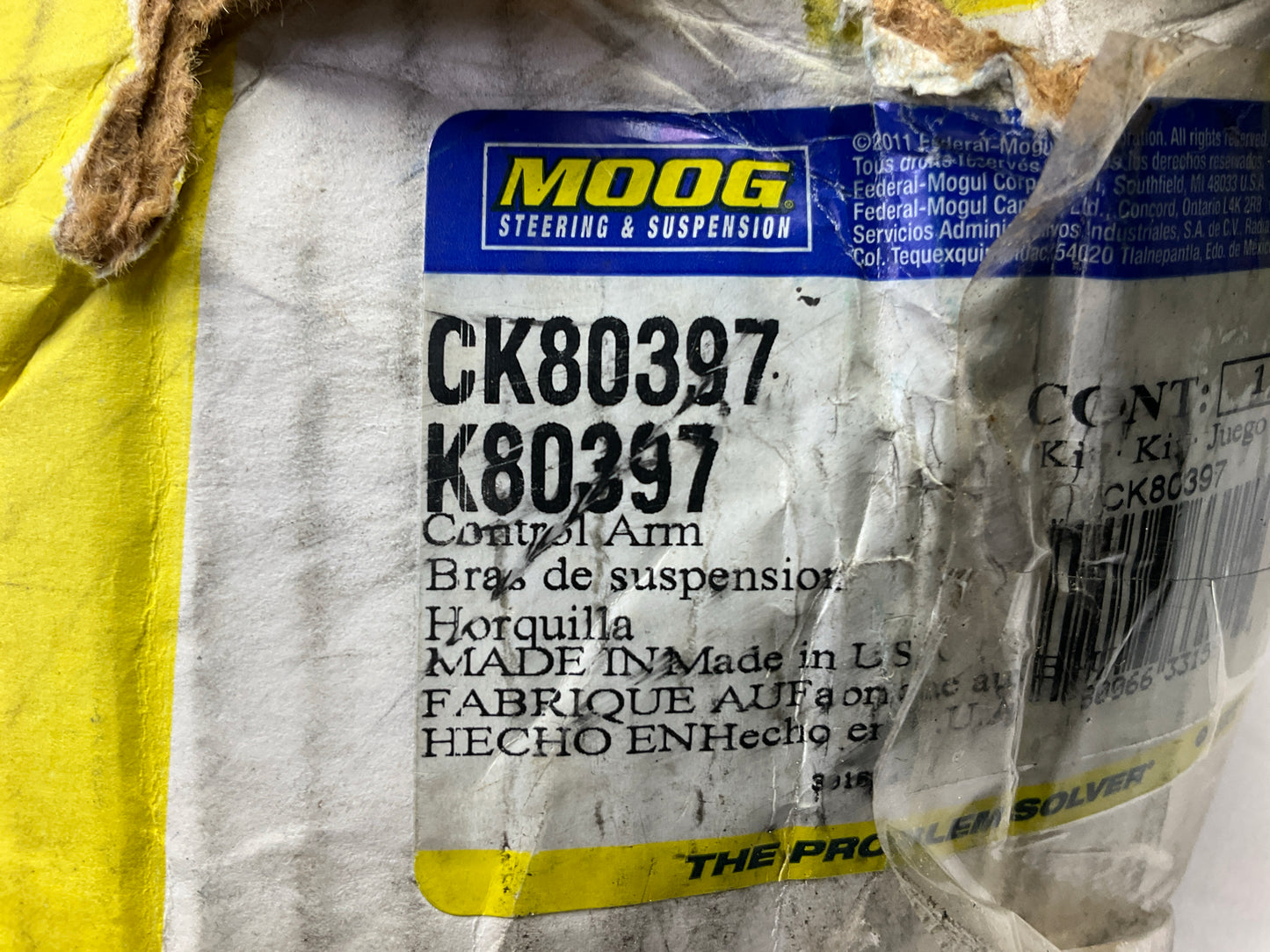Moog K80397 Front Right Lower Suspension Control Arm And Ball Joint