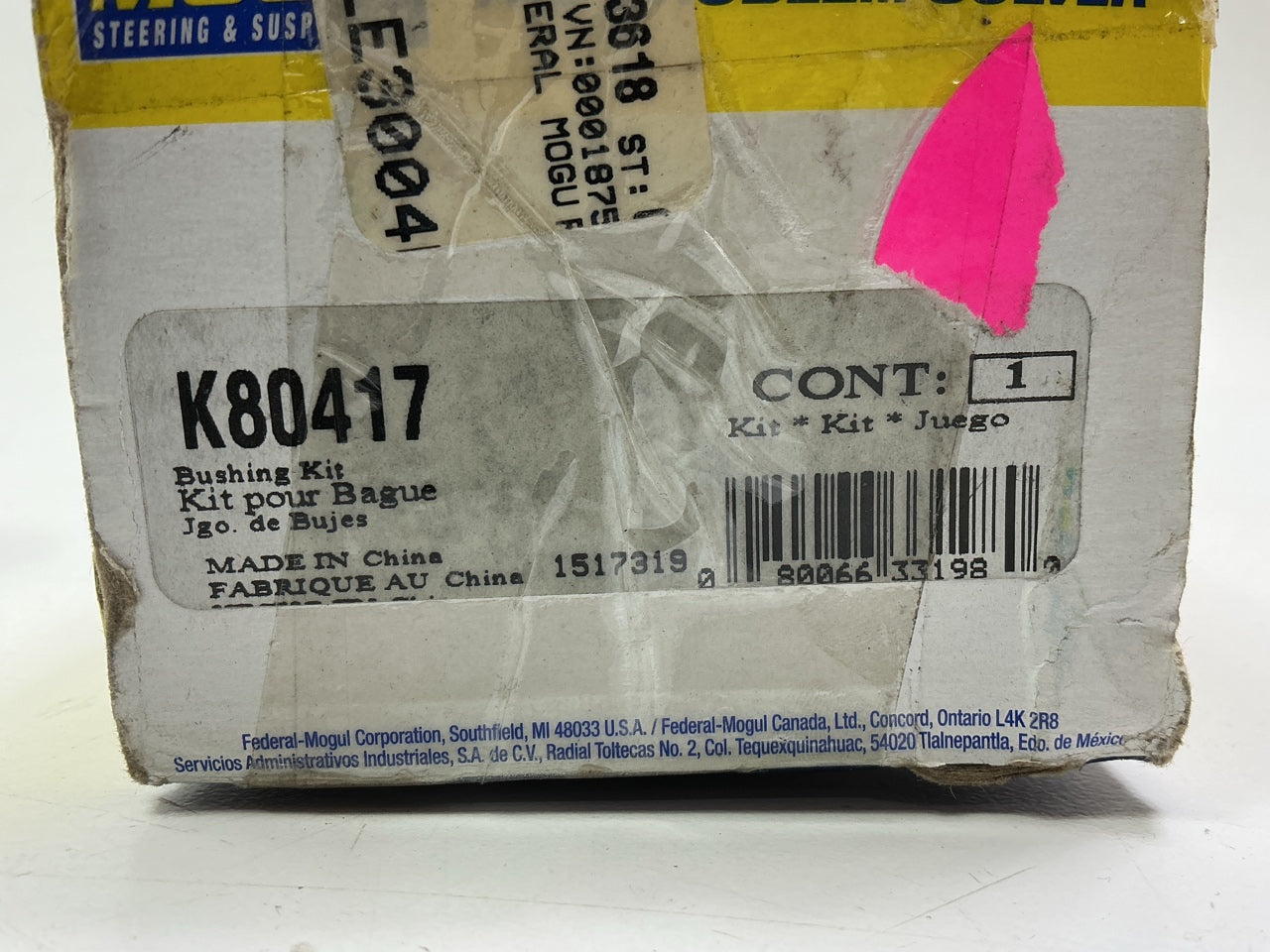 Moog K80417 Front Upper Control Arm Bushing Kit