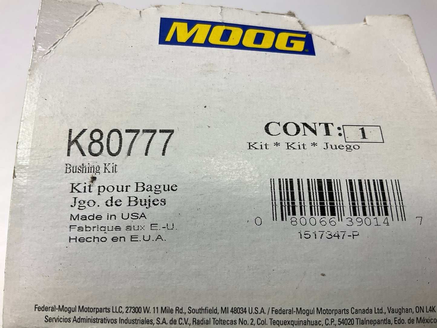 Moog K80777 Suspension Track Bar Bushings