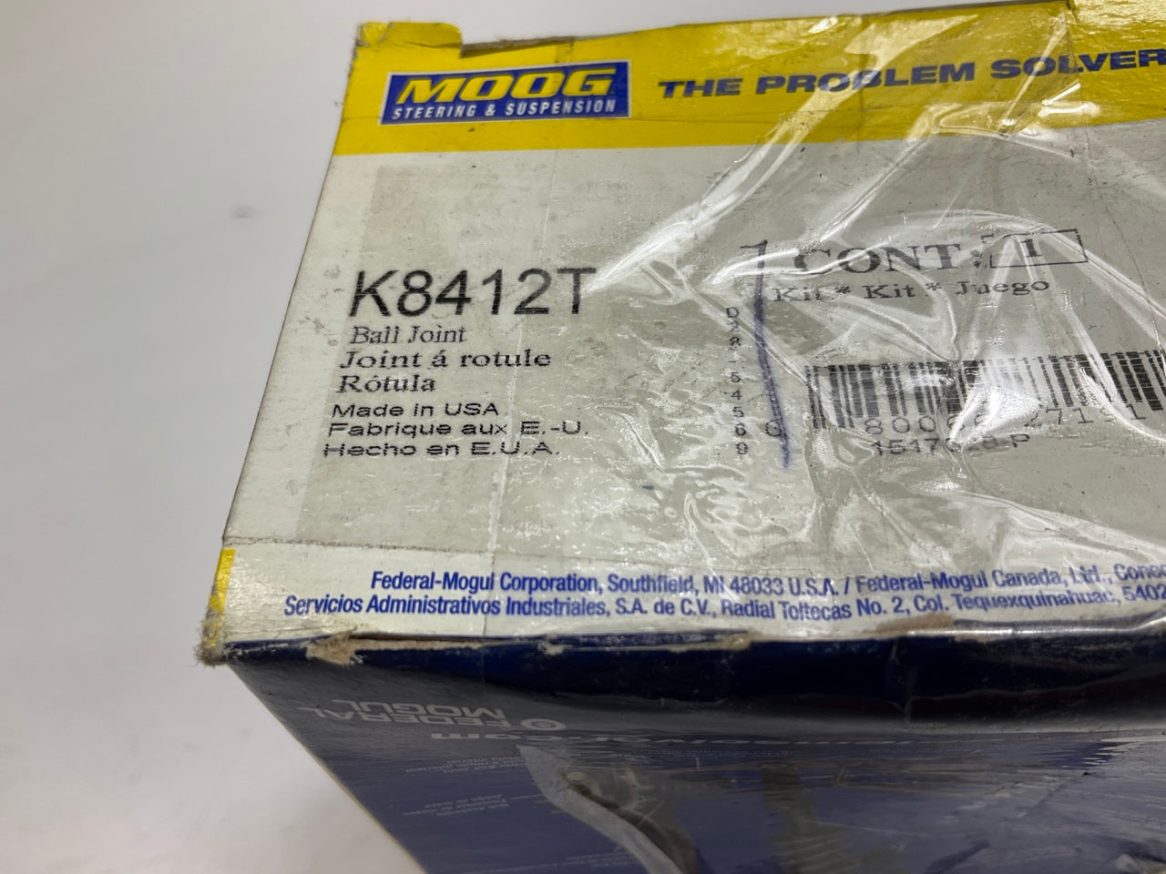 NO SNAP RING - Moog K8412T Front Upper Ball Joint