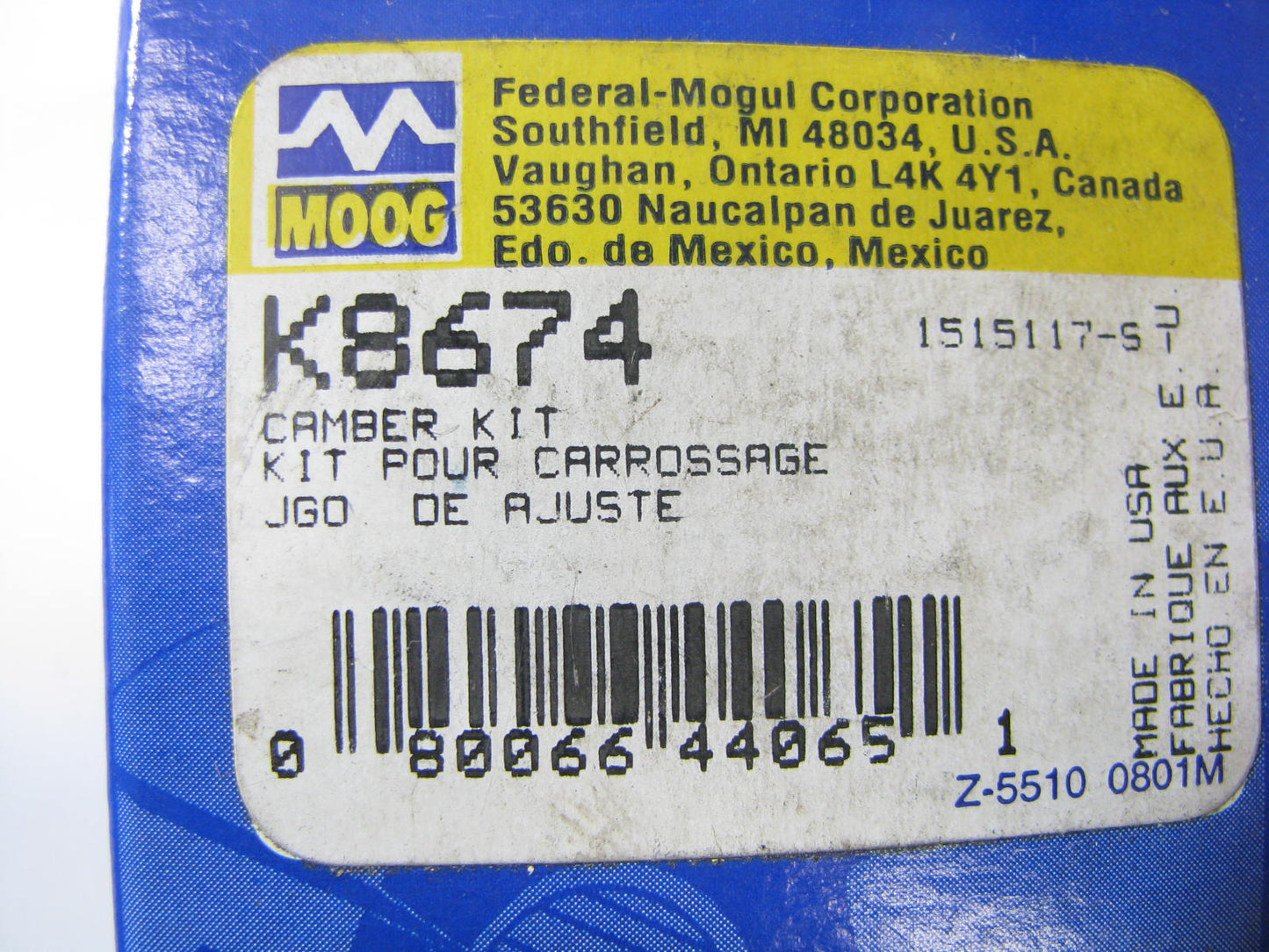 Moog K8674 Alignment Caster / Camber Cam Kit - 1-1/4 Degree