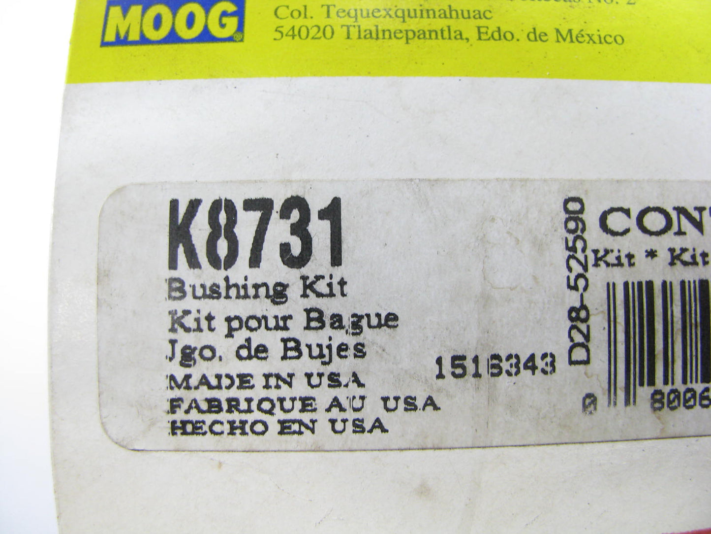 Moog K8731 Suspension Stabilizer Sway Bar Bushing Kit - Front
