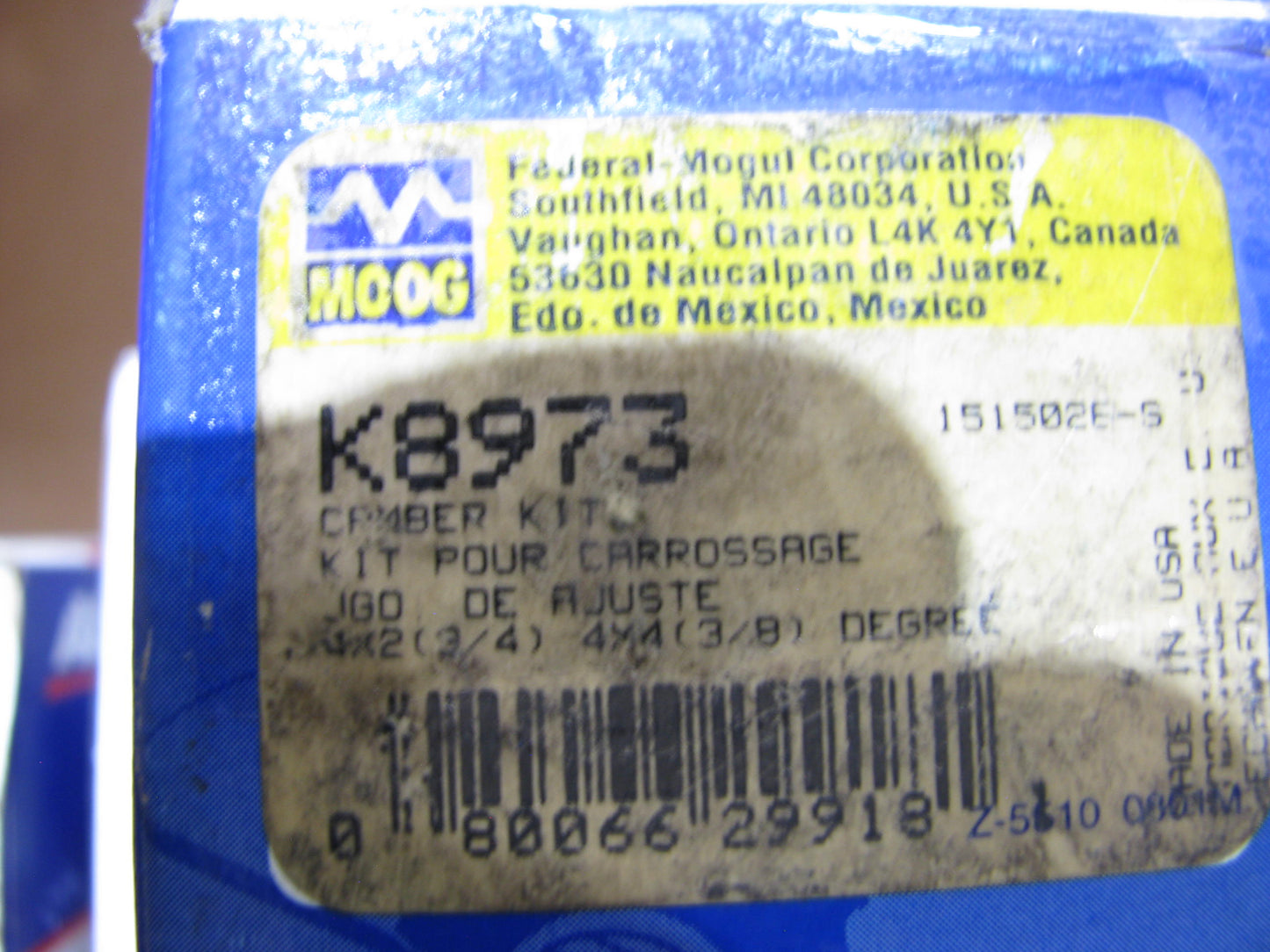 Moog K8973 Alignment Caster / Camber Bushing Camber Bushing, Front