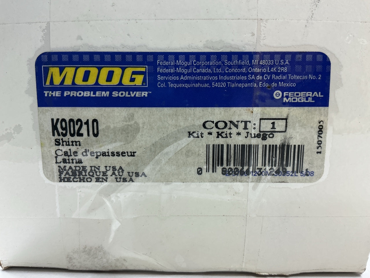 Moog K90210 Rear Alignment Camber Shim Kit - 1-1/4 Degree