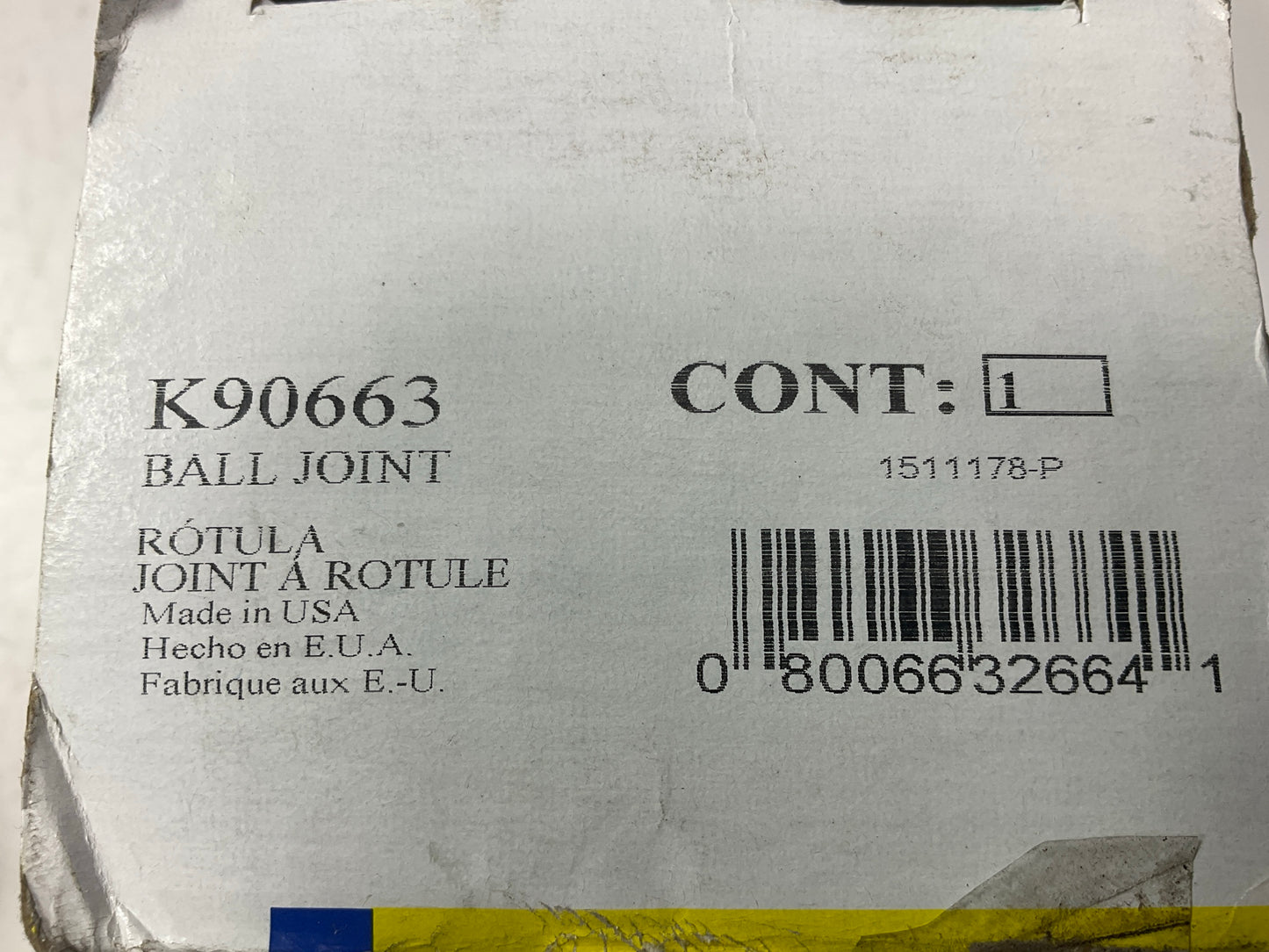 NO HARDWARE - Moog K90663 Front Upper Suspension Ball Joint