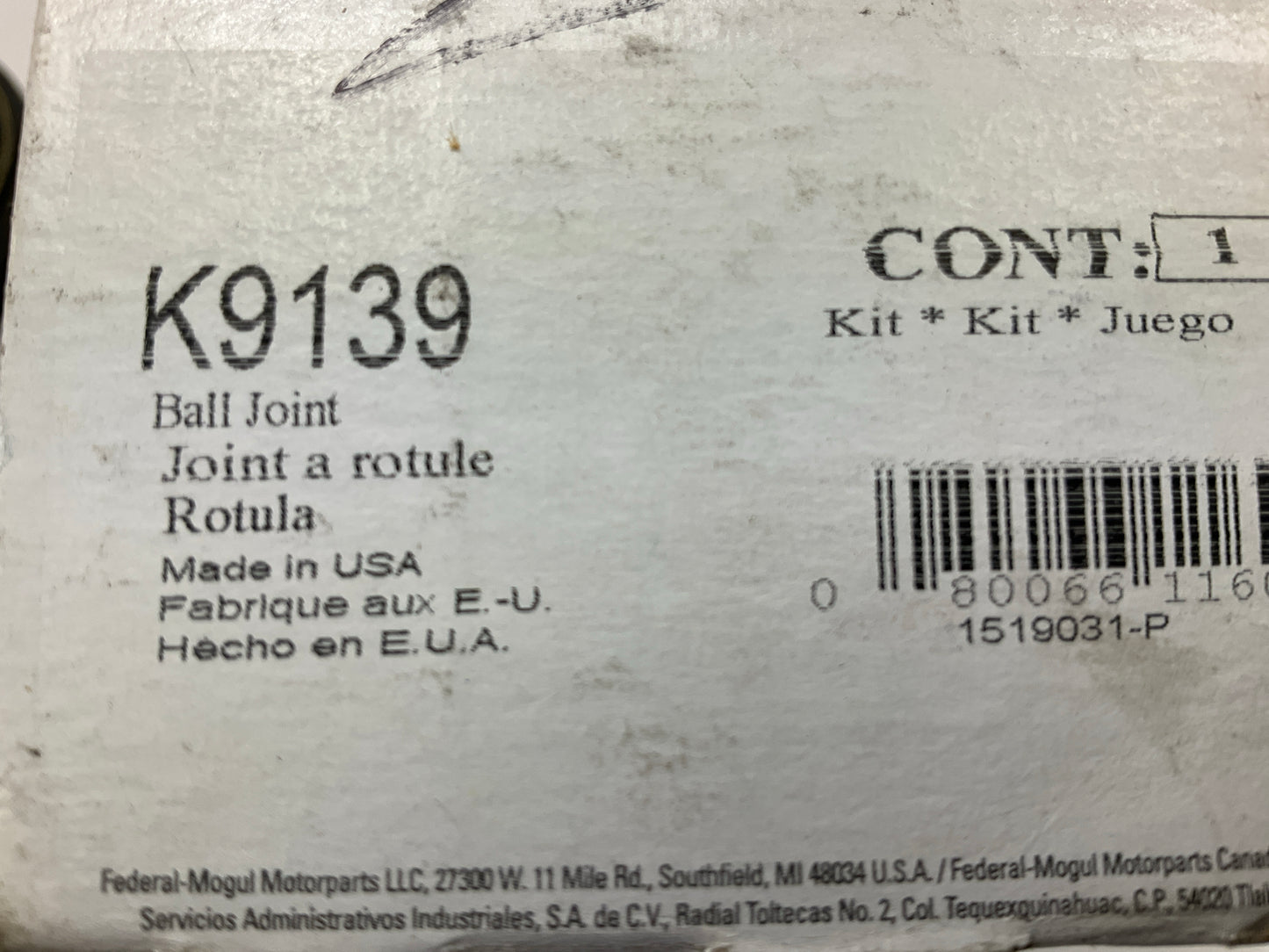 Moog K9139 Suspension Ball Joint, Front Lower