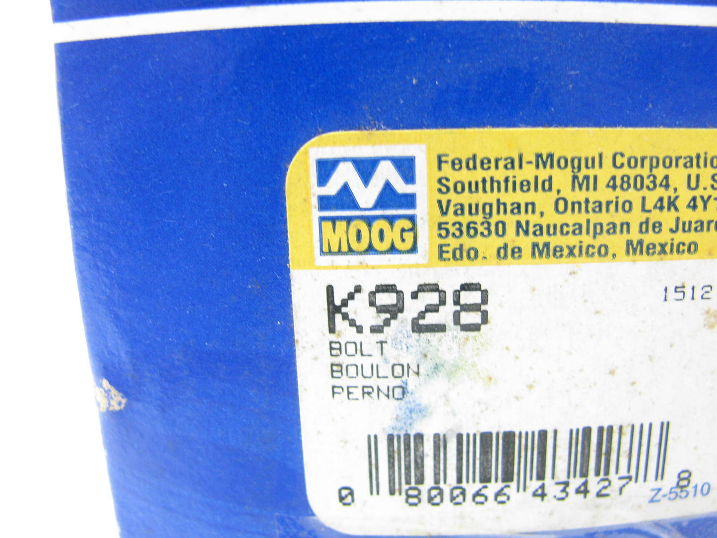 Moog K928 Front Lower Alignment Cam Bolt Kit - 1-3/4'' Degree