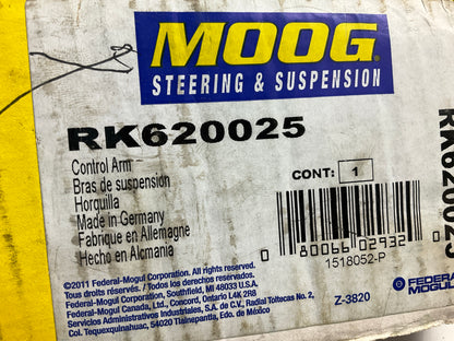 NO HARDWARE - Moog RK620025 Control Arm & Ball Joint Assembly, Front Left Lower