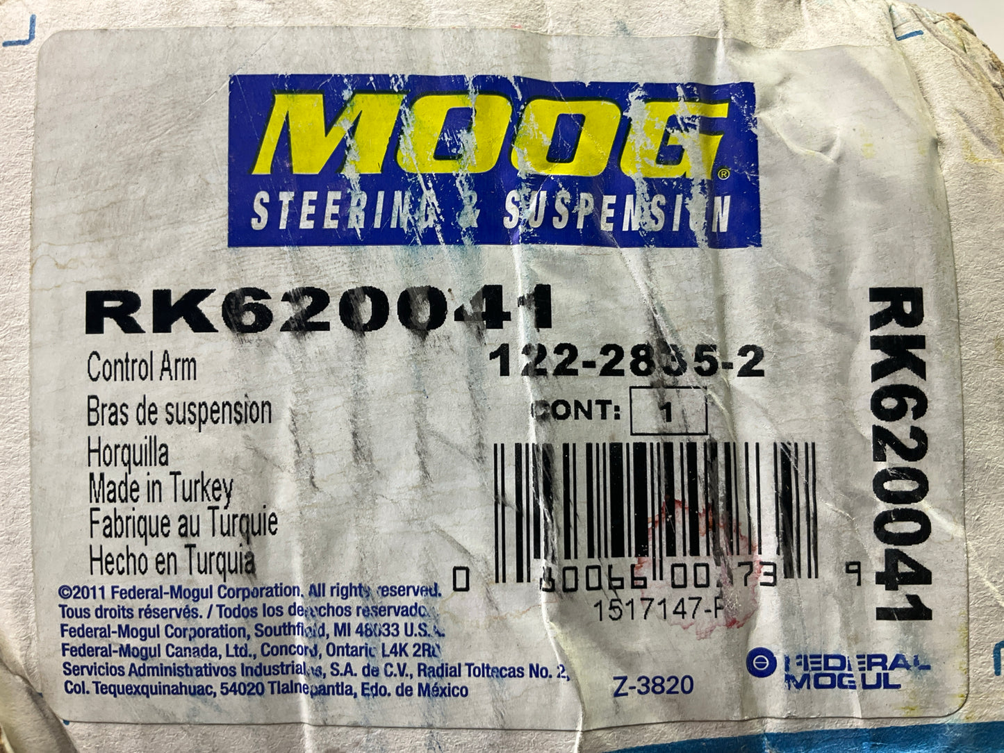MISSING BOLT AND NUT Moog RK620041 Front Left Control Arm And Ball Joint