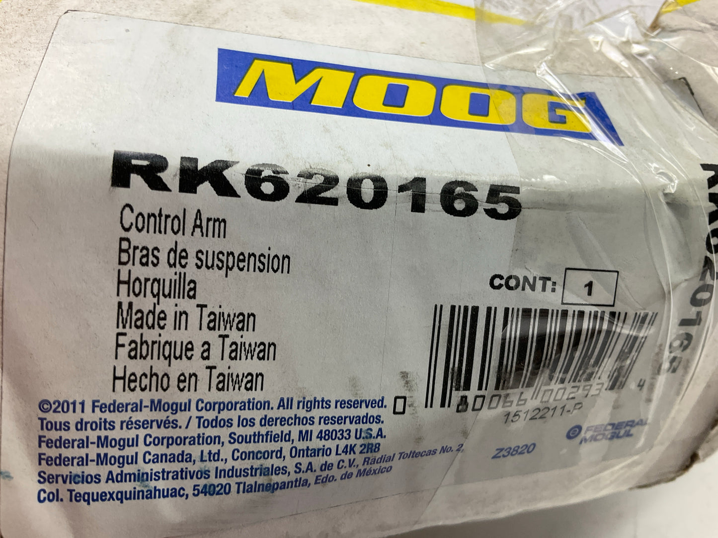 Moog RK620165 Suspension Control Arm And Ball Joint Assembly, Front Right Lower