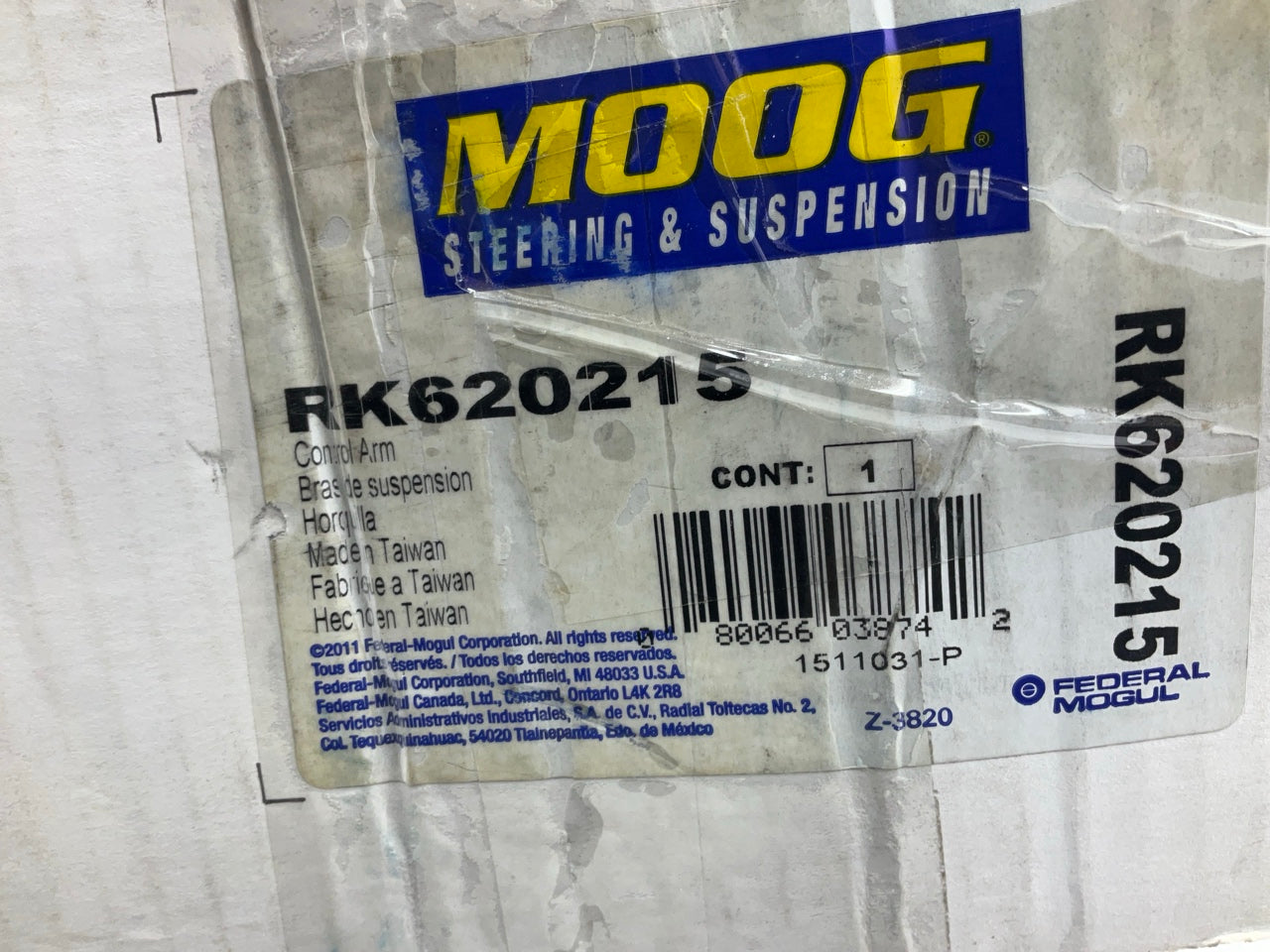 Moog RK620215 Front Left Lower Suspension Control Arm And Ball Joint