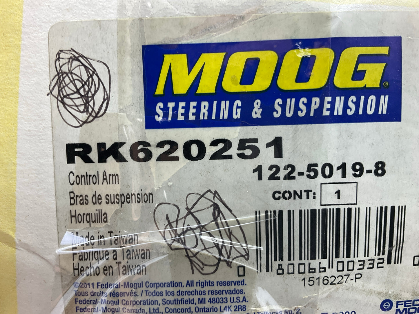Moog RK620251 Front Right Lower Suspension Control Arm And Ball Joint Assembly