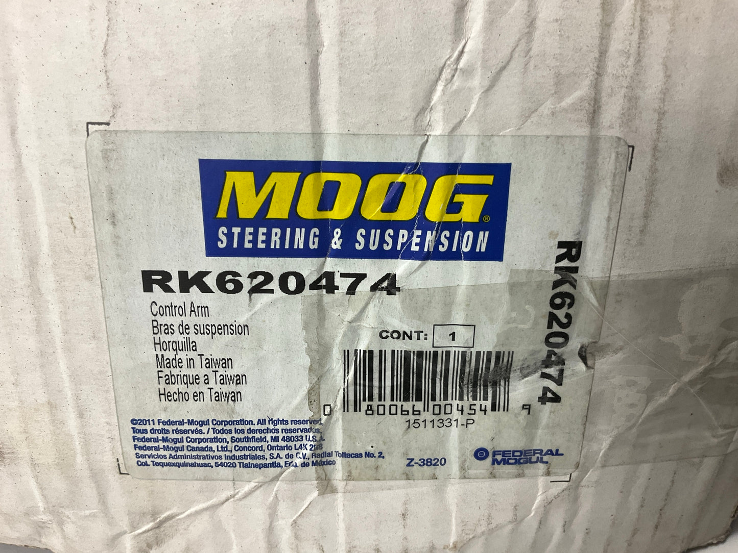 Moog RK620474 Suspension Control Arm And Ball Joint Assembly, Front Left Lower