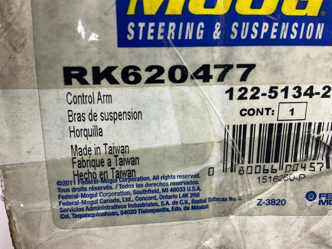 Moog RK620477 Front Left Lower Control Arm And Ball Joint