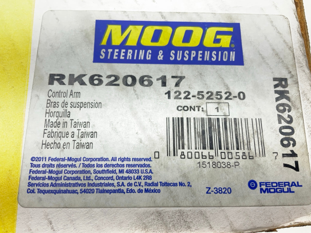 Moog RK620617 Front Left Upper Control Arm And Ball Joint 04-08 TSX 03-07 Accord
